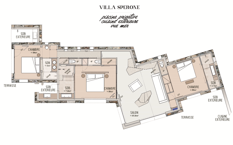 Villa Spérone - Plan intérieur
